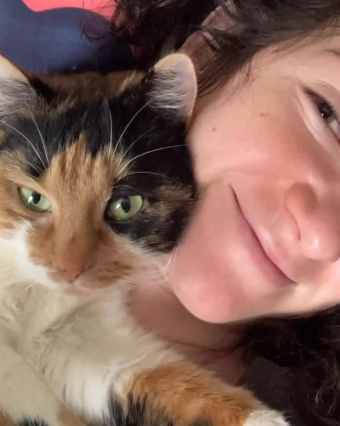 woman and cat cuddling