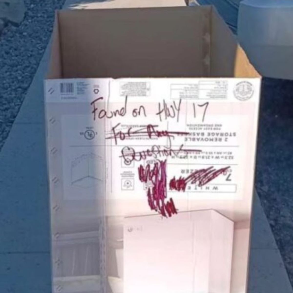 box with a note