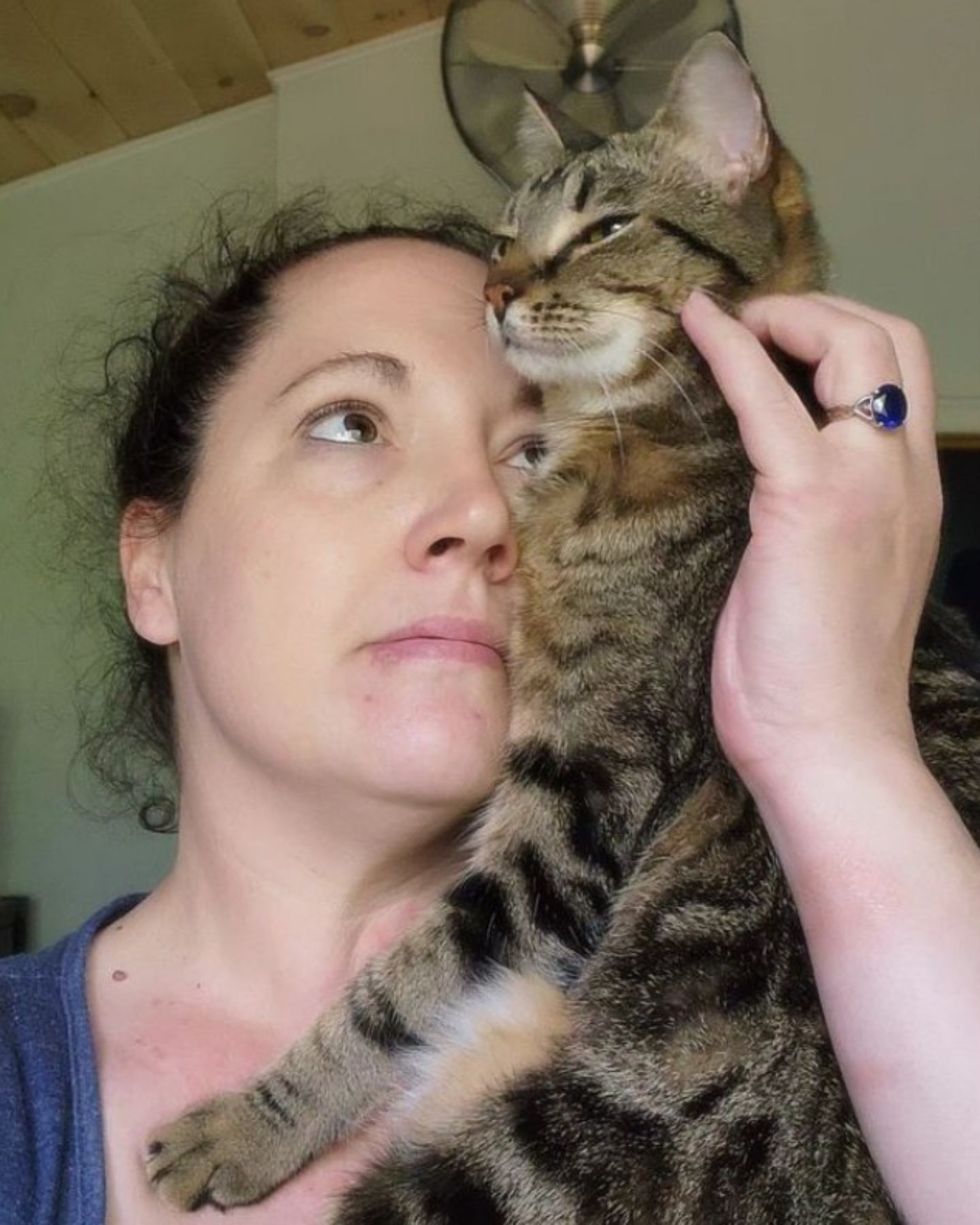 cat and woman
