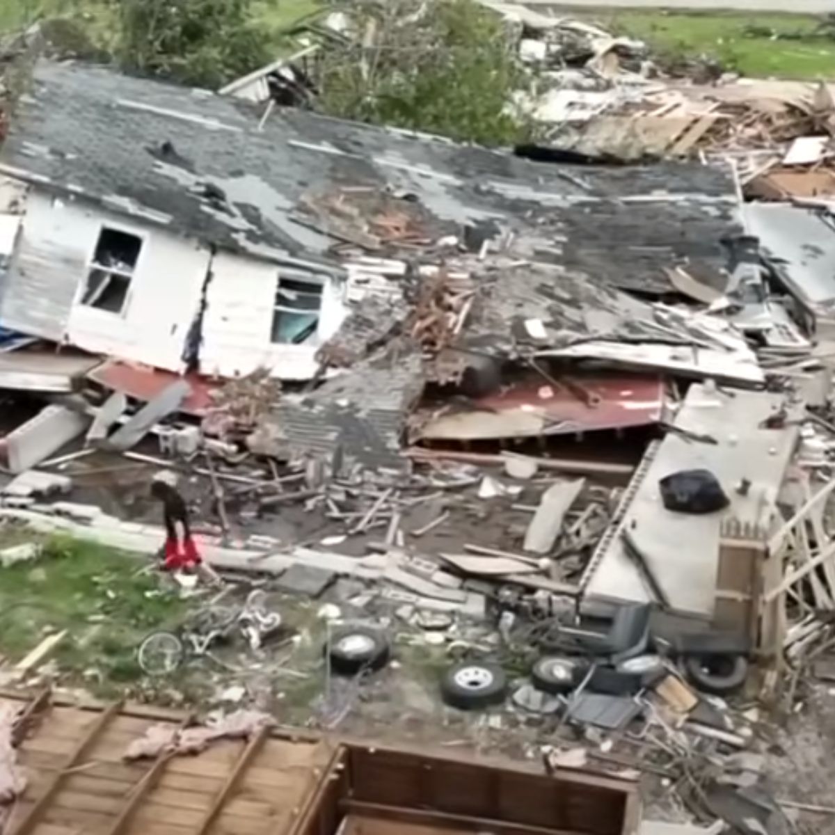 destroyed house