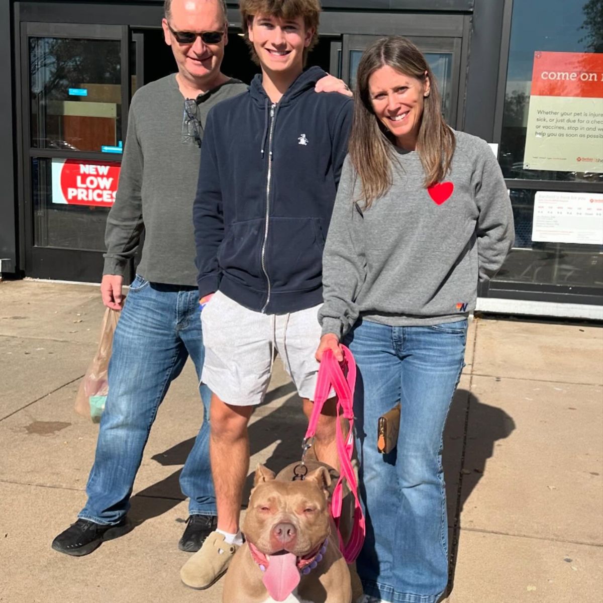 dog with his family