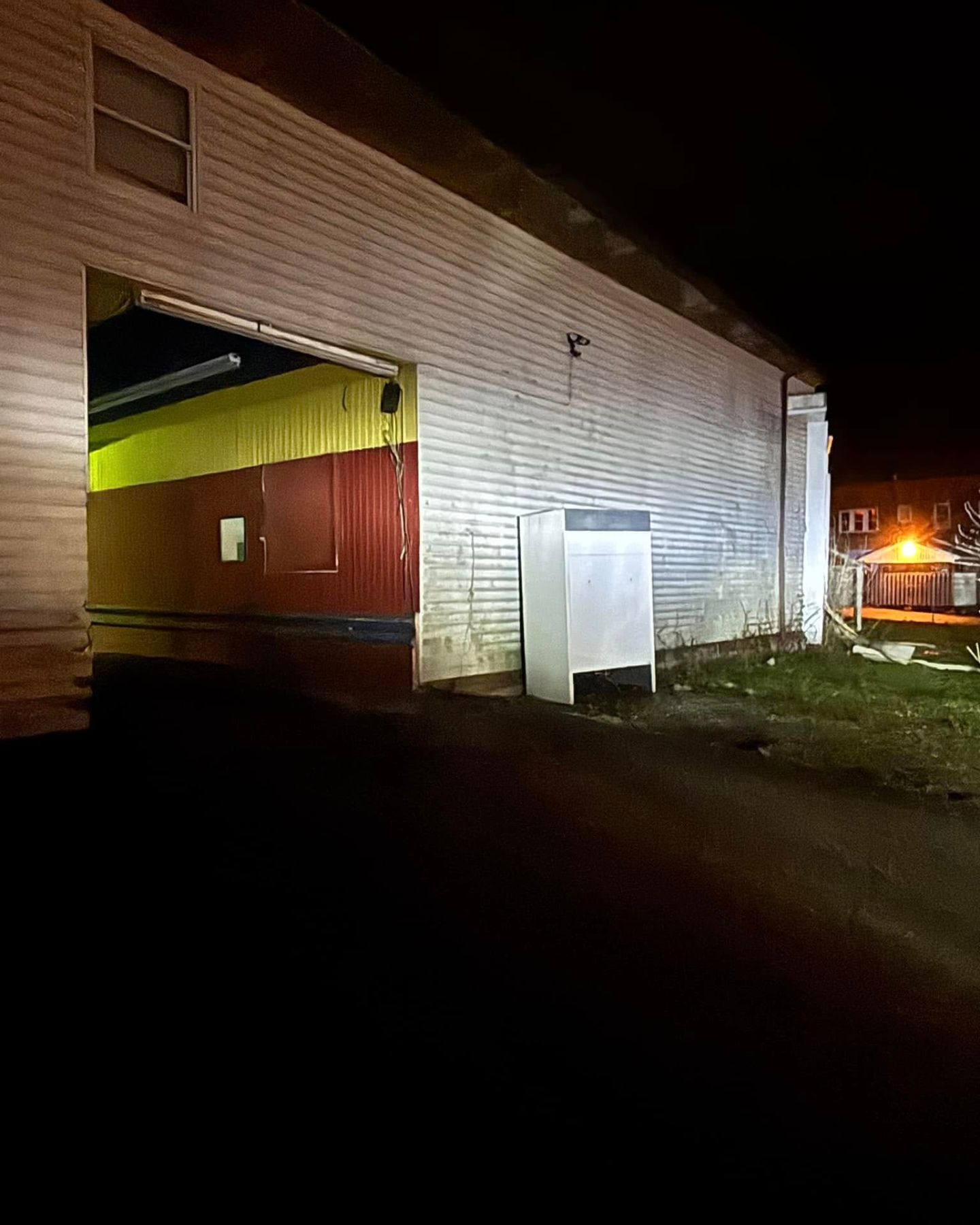 freezer in the back of gas station