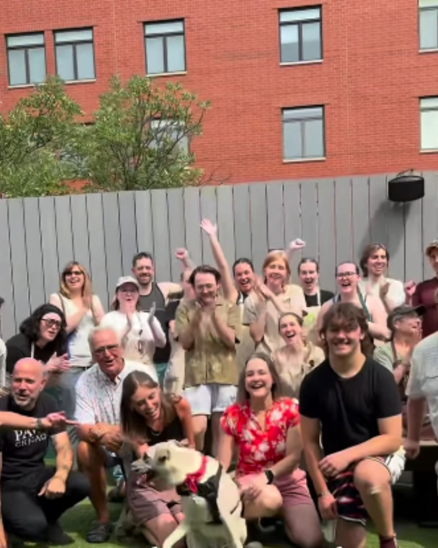 group of people with the dog