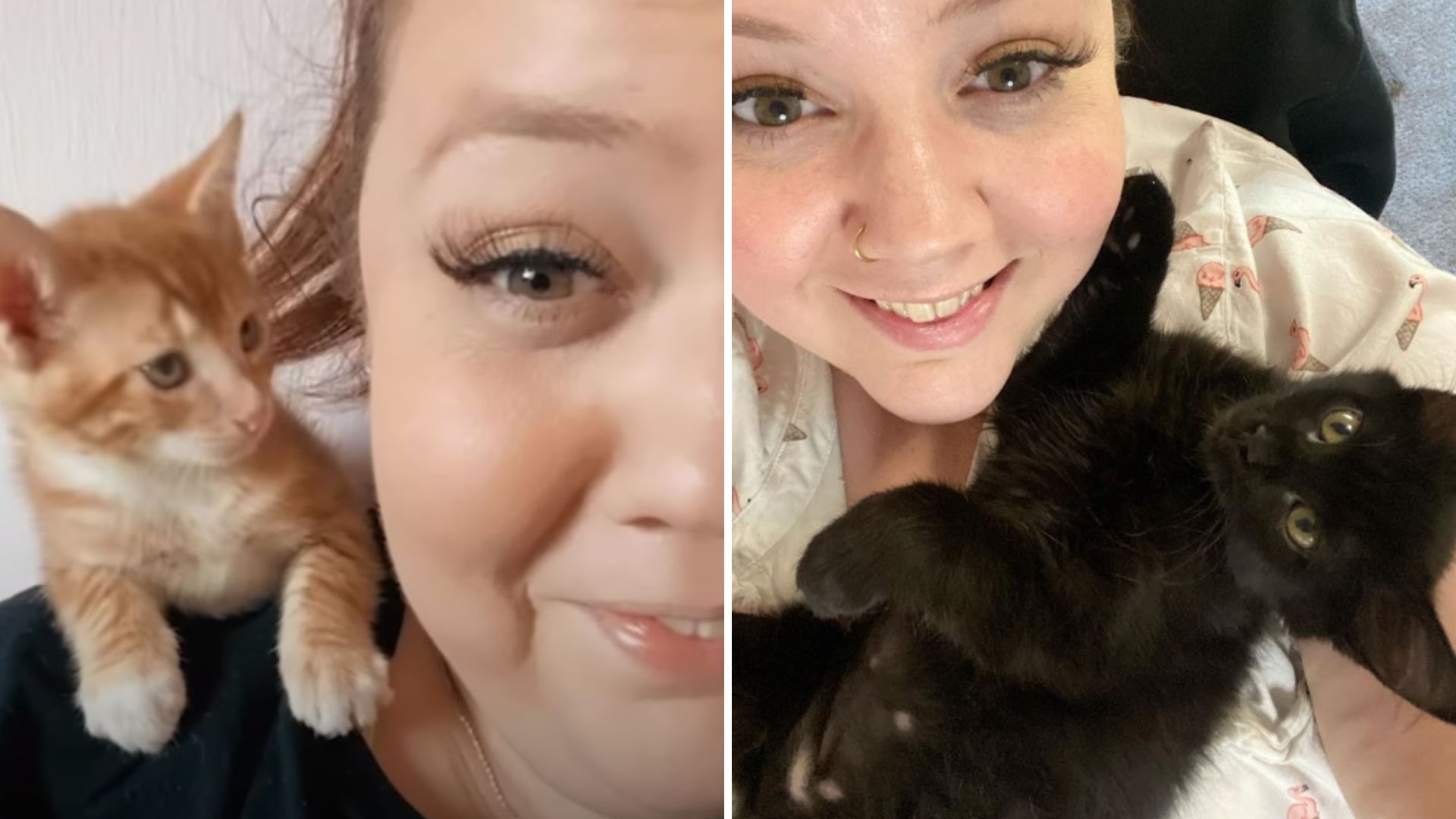 woman with cats