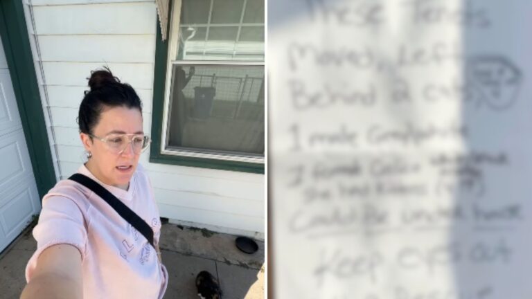note on a house