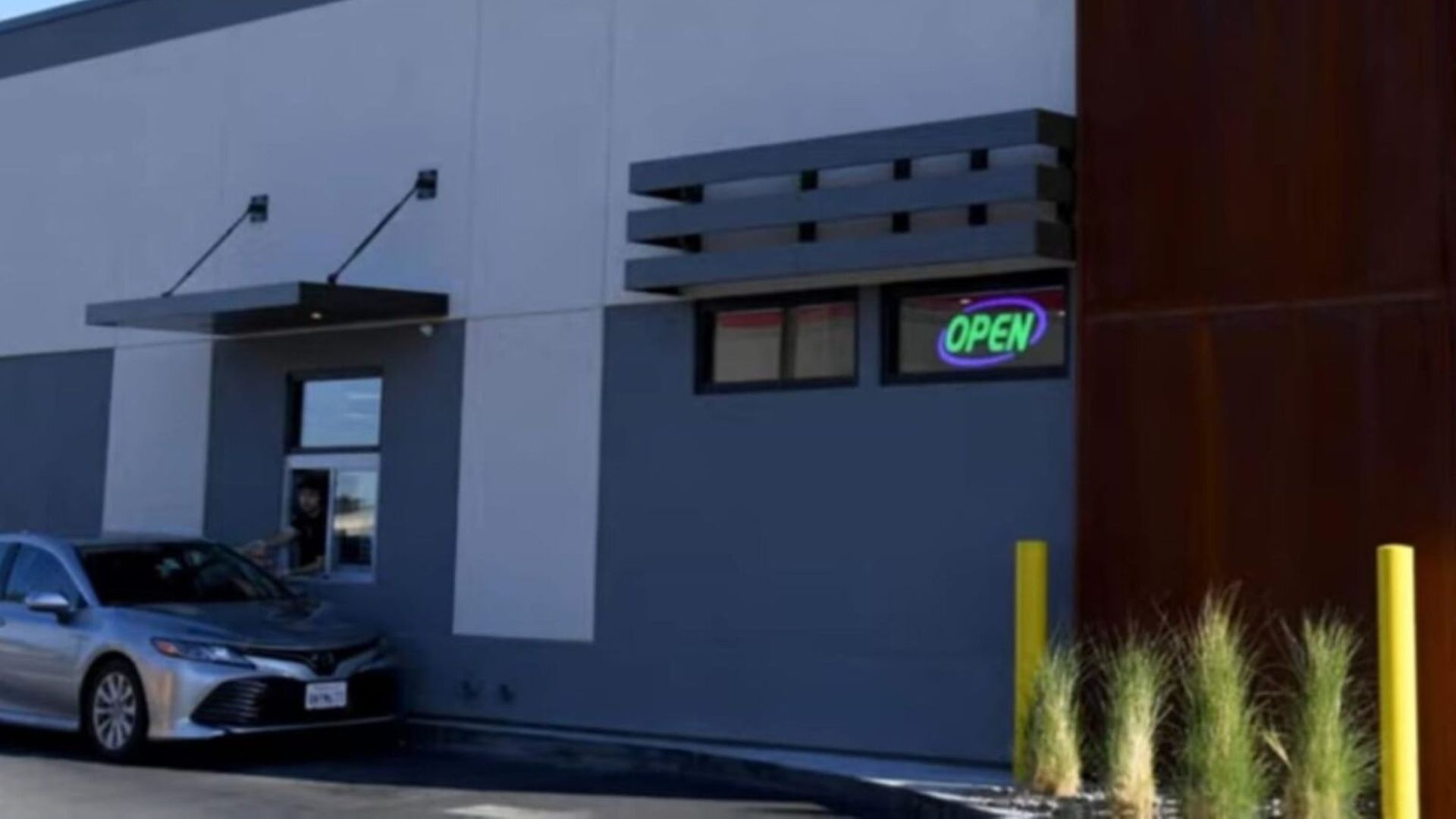 car at drive through