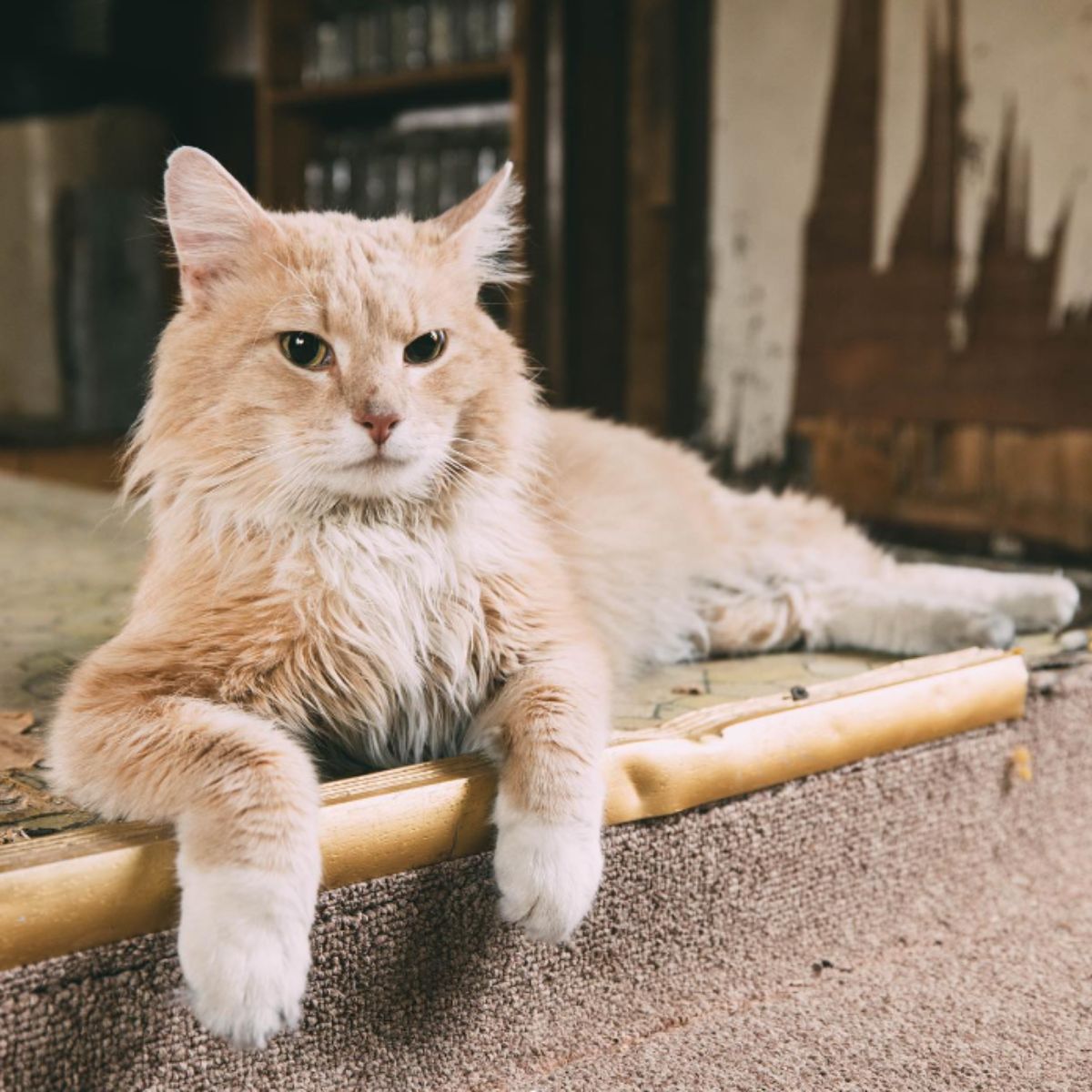 beautiful shaggy cat