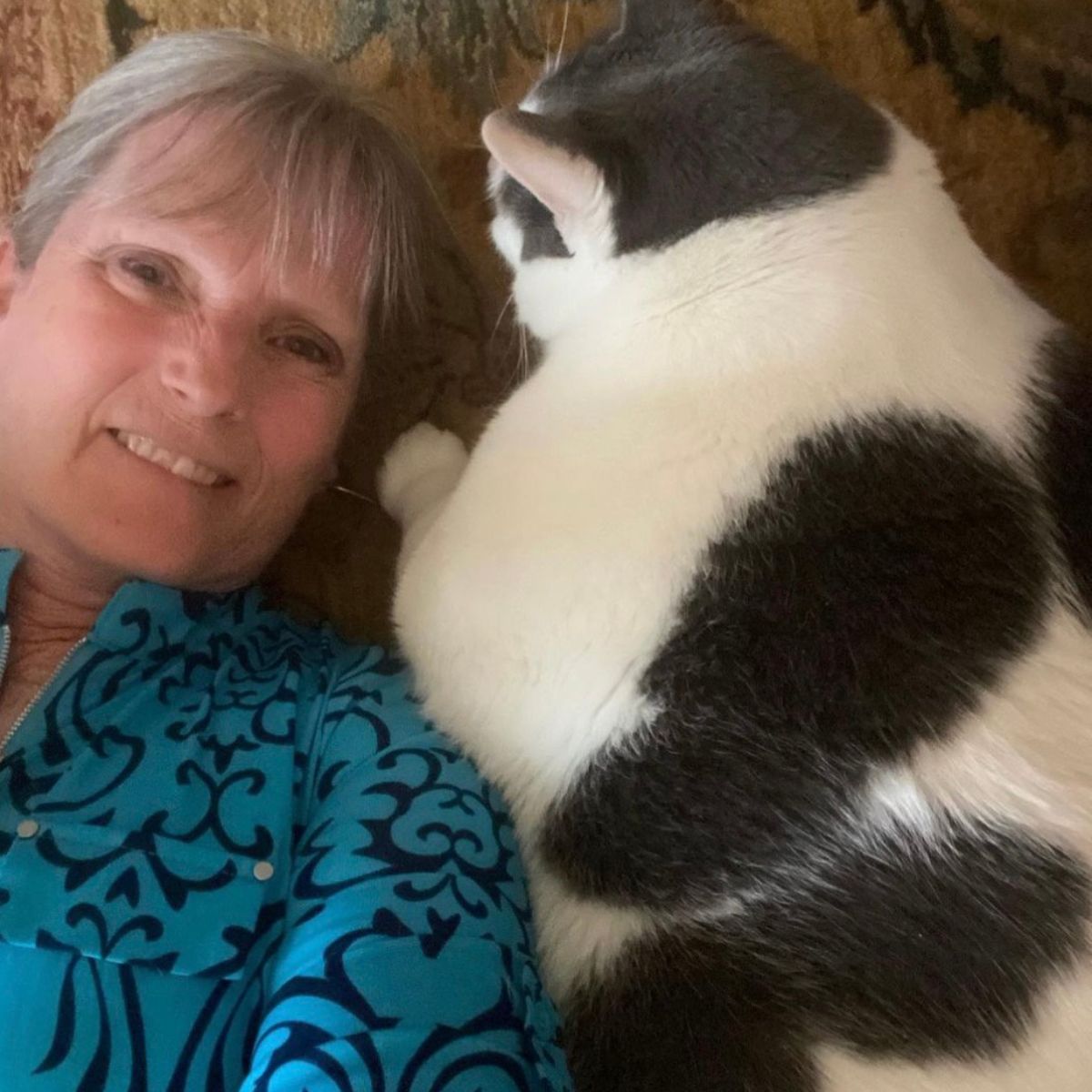 big cat with a woman