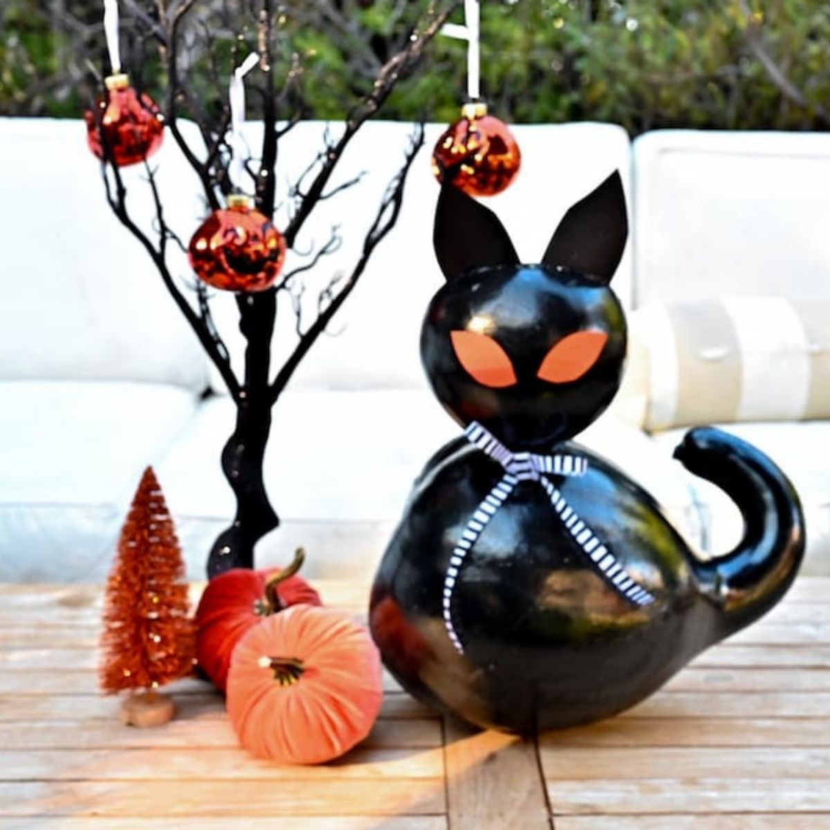 black decorated for halloween