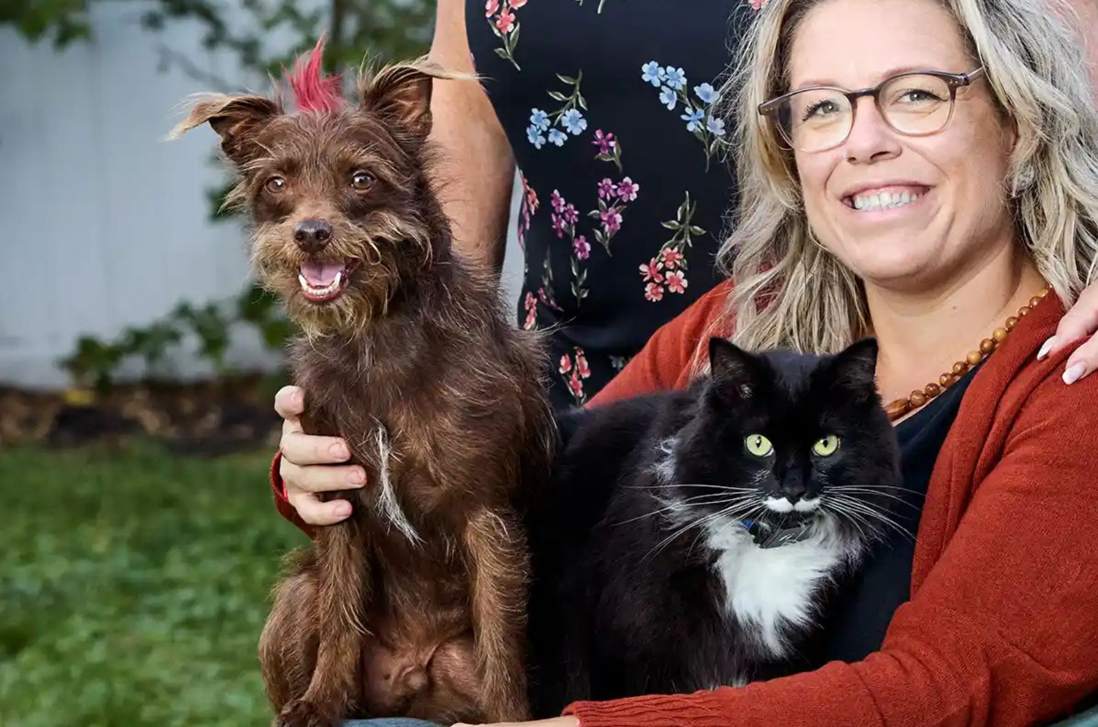 cute dog with his family