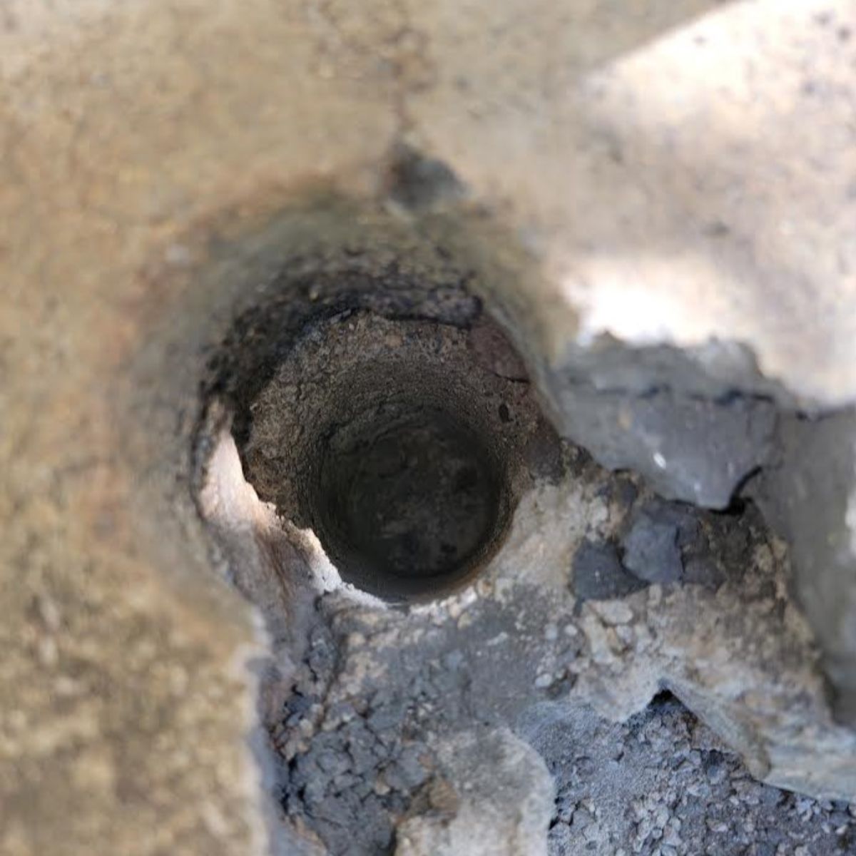 hole in concrete