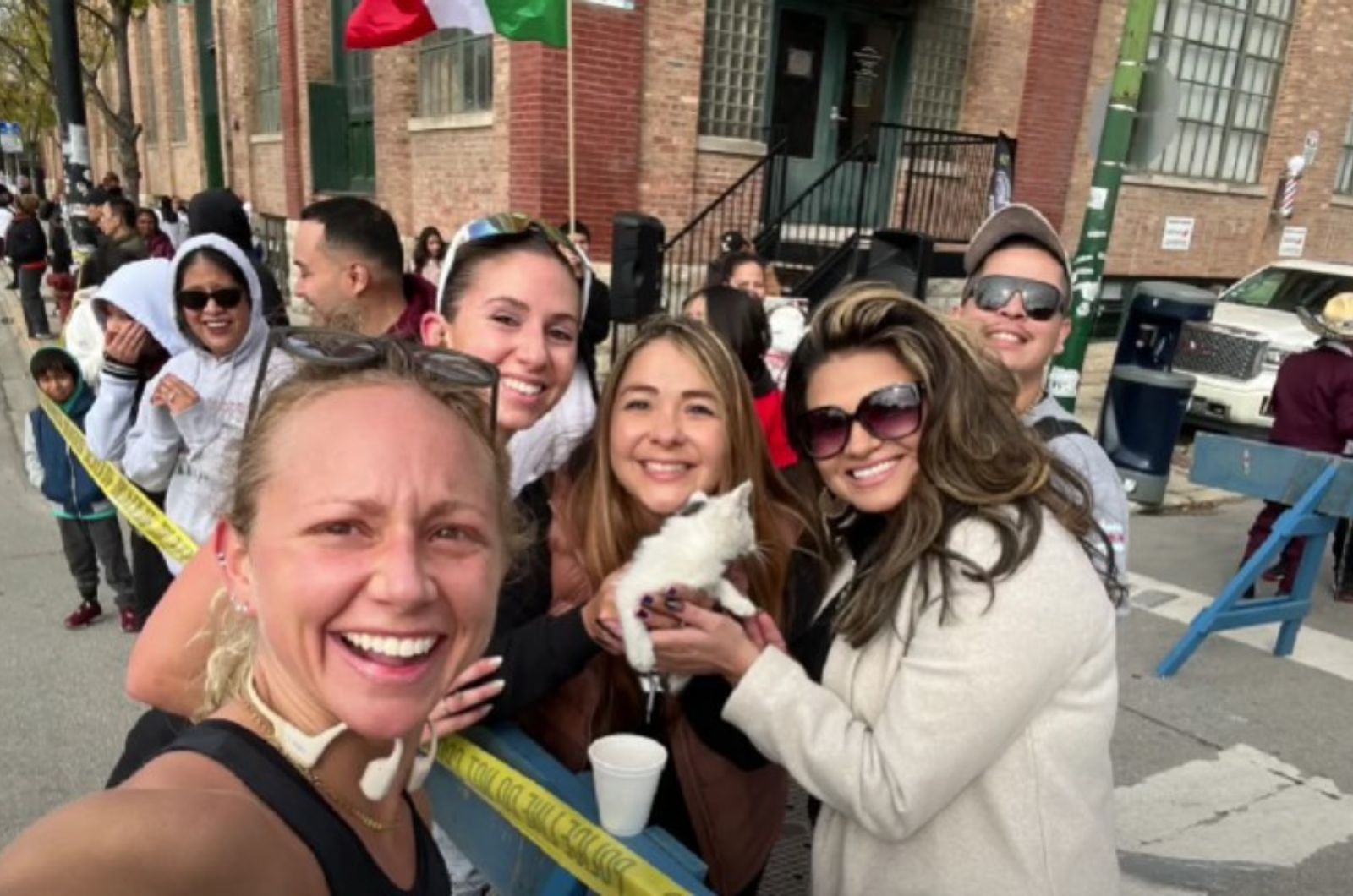 marathon people and kitten
