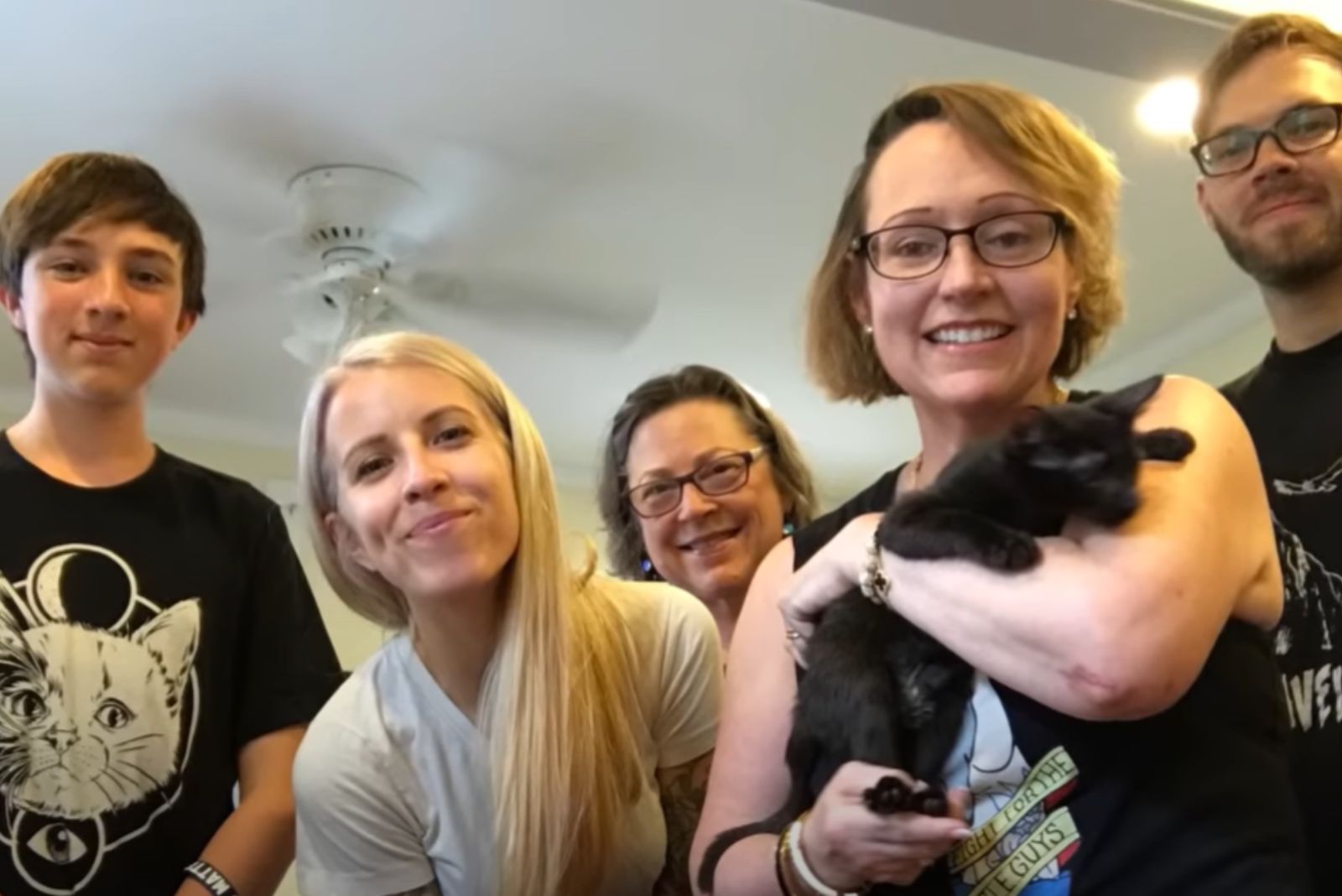 new family with a black machete