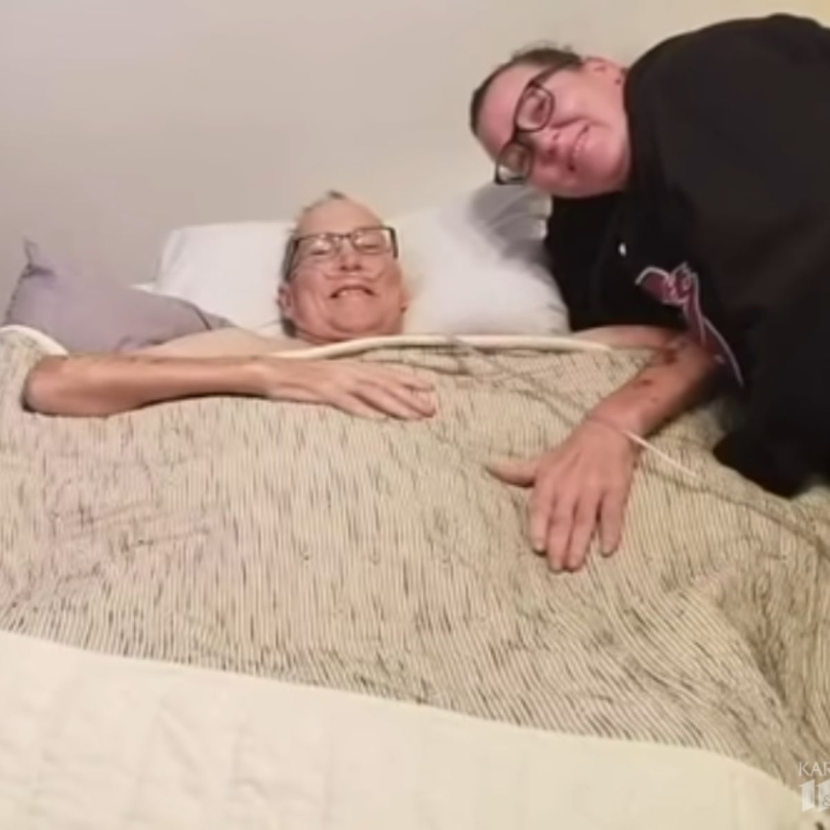 woman with a sick man