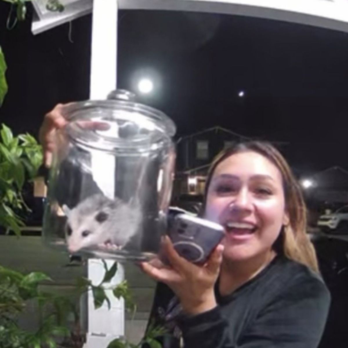 woman with possum