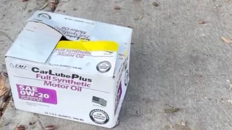 a cardboard box left on the sidewalk