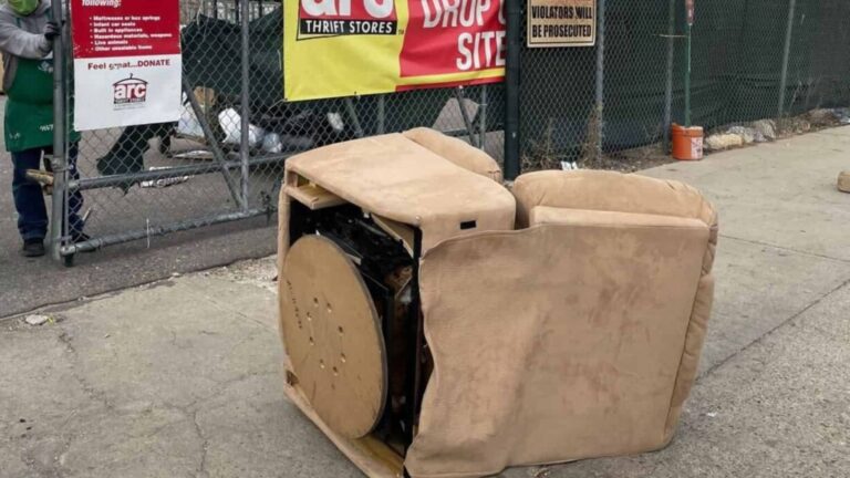 donated recliner with shocking surprise inside