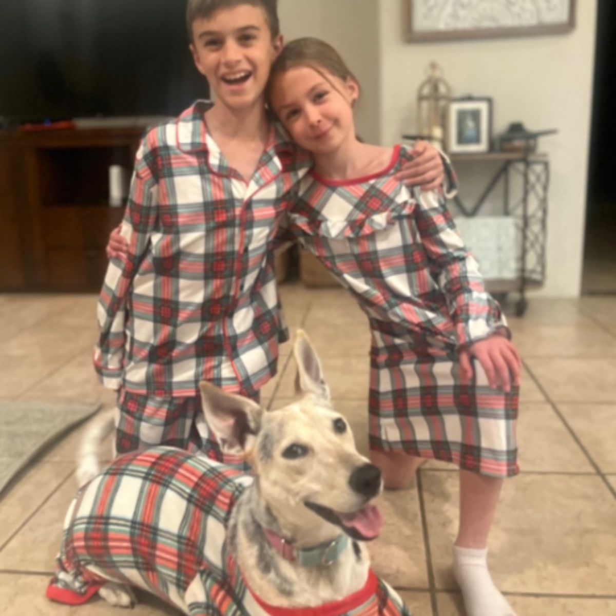 boy and girl with coyote