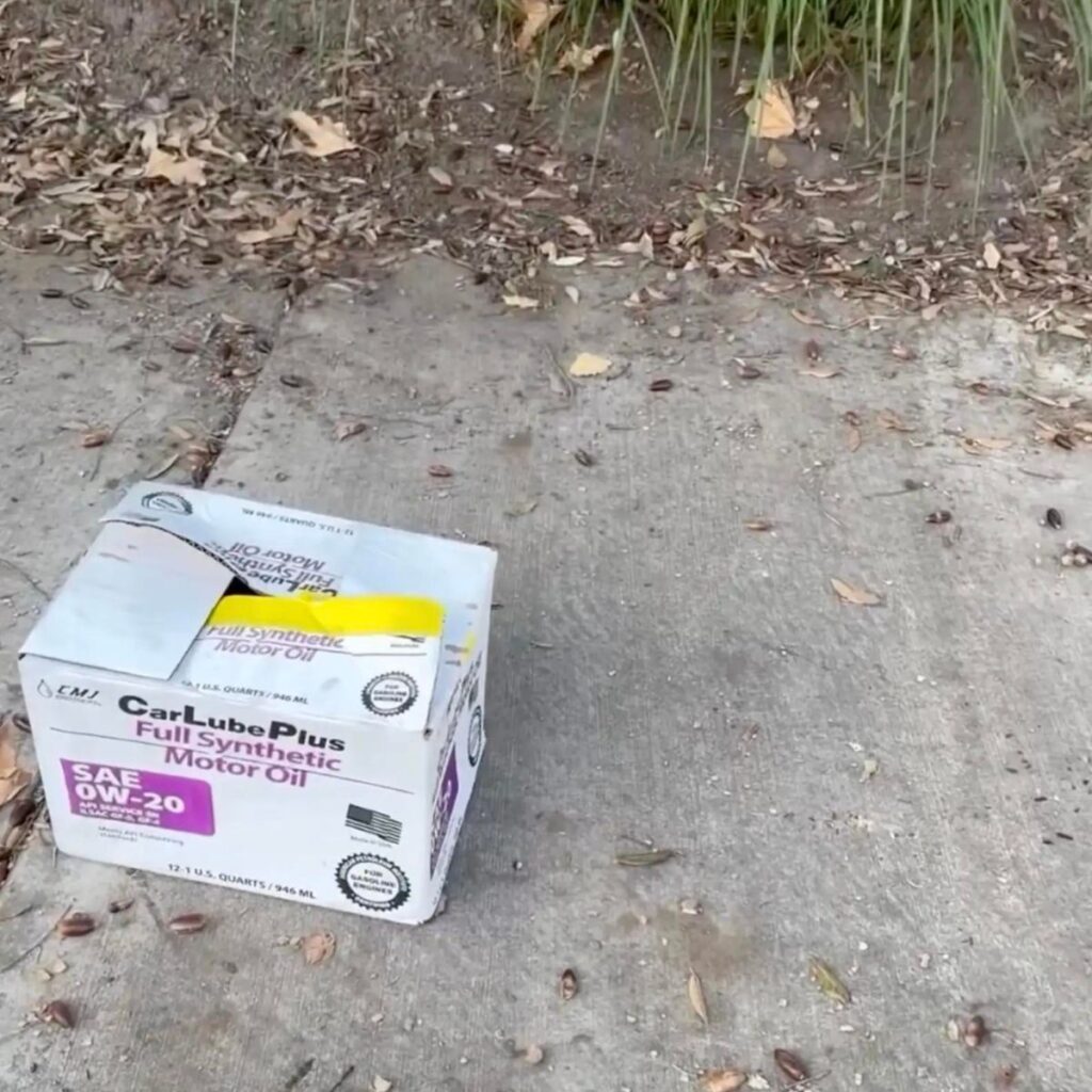 cardboard box on the sidewalk