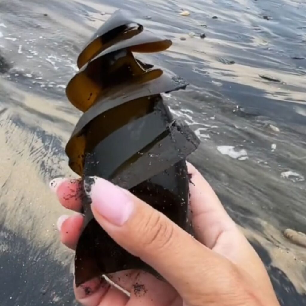 spiral egg in a woman's hand