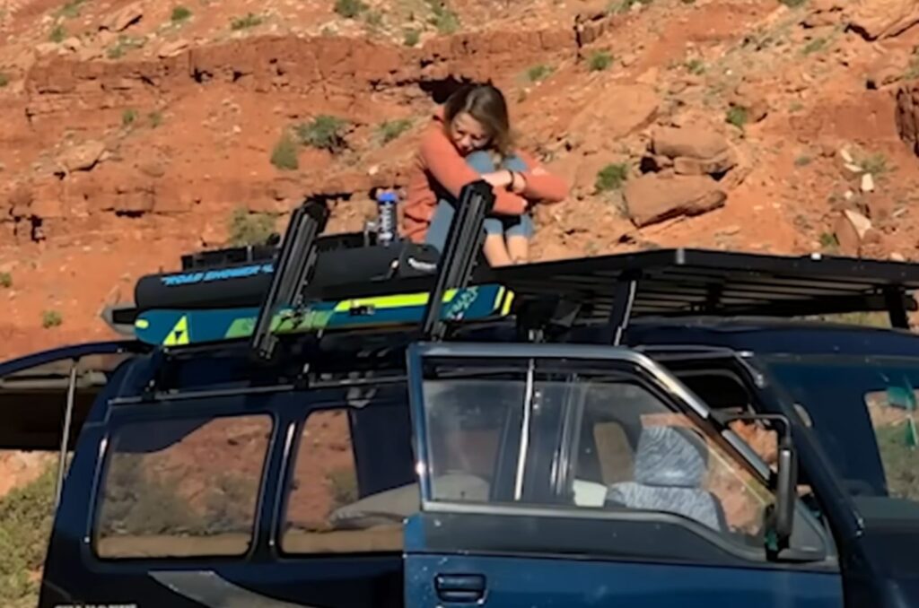 woman sitting in the car