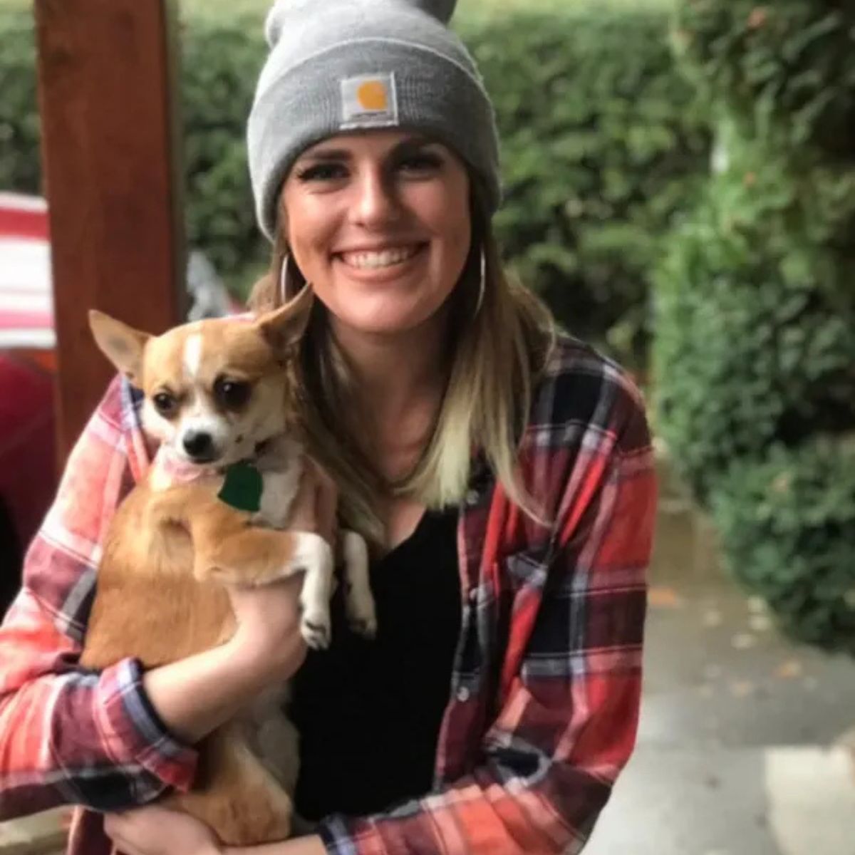 woman with a chihuahua