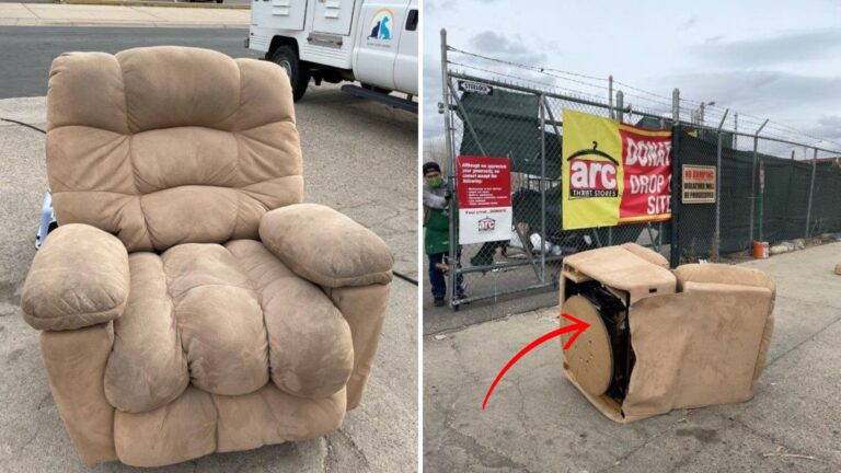 Denver Thrift Store Staff Inspect A Donated Recliner And Freeze