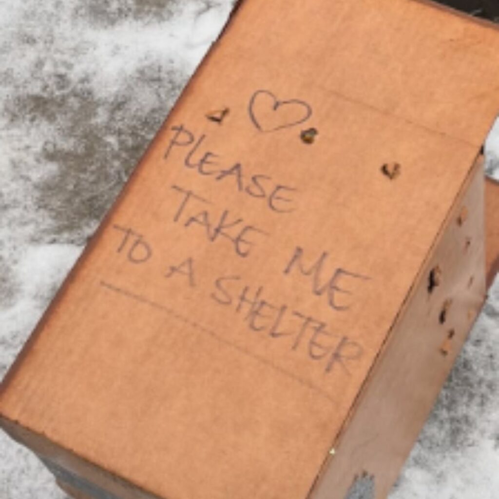 message on cardboard