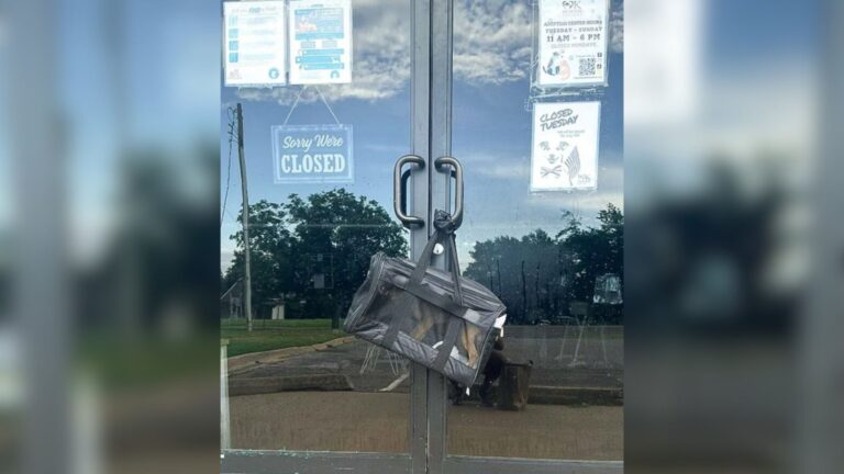 Oklahoma Man Spots Black Bag Hanging From Shelter Door But Quickly Realizes Something Is Off