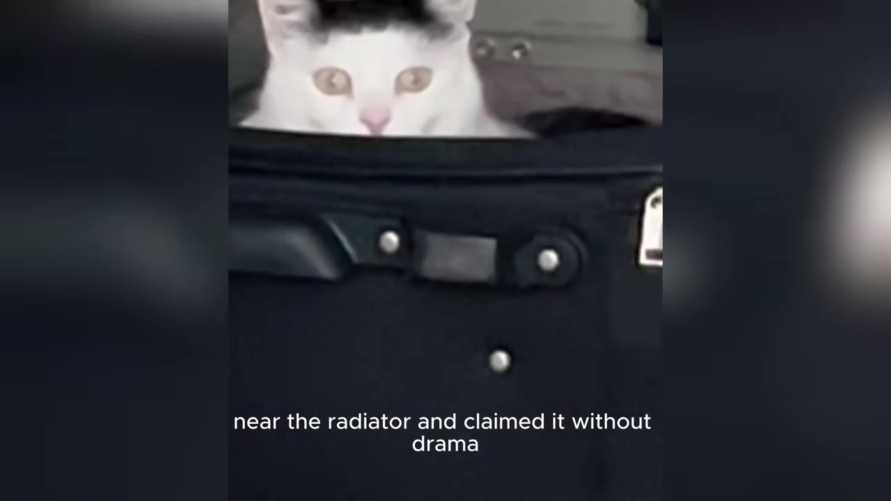 A close-up of a black and white cat peeking out from inside a black bag.