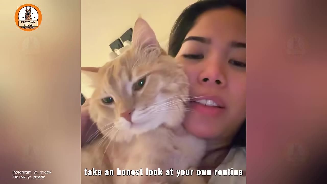 A woman smiling as she holds a fluffy orange cat close to her cheek.